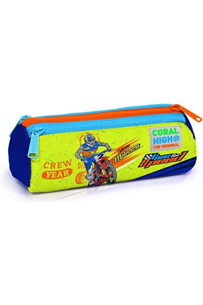 Yıldızan Nzr Beautestore Navy Blue Yellow Motorcycle Three Compartment Pen Ho...