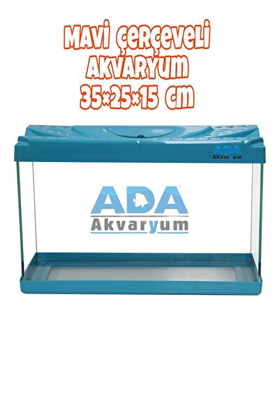 ADA AKVARYUM Mavi Plastik Çerçeveli Akvaryum 35x25x15 Cm