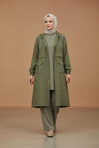 Letafet Cotton Below-The-Knee Hooded Cardigan