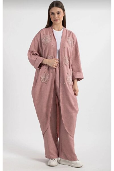 MEHRA Long Embroidery Kimono Suit