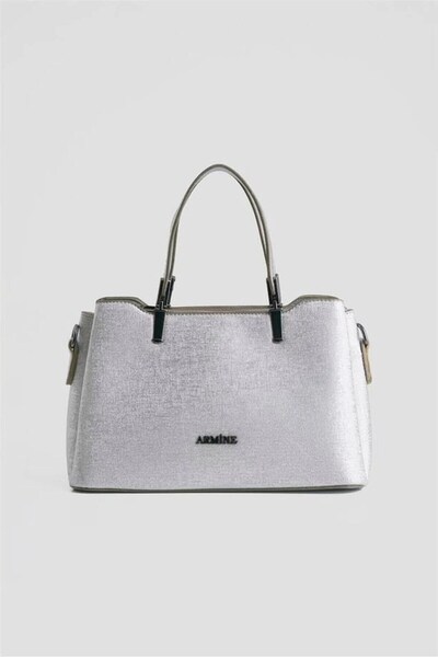 Armine Stylish Silver Colored Modern Shoulder Strap Bag Convenient Daily Bag