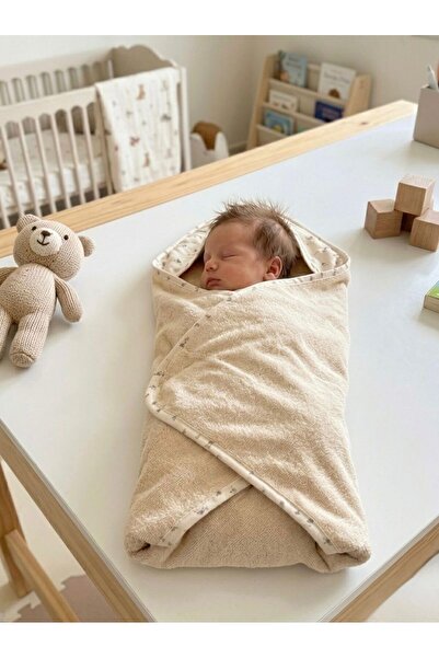 Sevza Kids %100 Pamuklu & Başlıklı Bebek Banyo Havlusu -Müslin Kumaş & Havlu-...