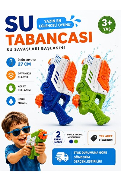 SAZE 27 CM Su Tabancası Büyük Boy Su Püskürtmeli Yaz Oyuncağı Çocuk Plaj Havu...