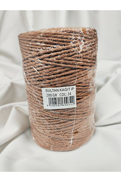 Sultan Paper Thread Hand Knitting Yarn 200Gr.-240Mt. (1 Piece) - Color: 34