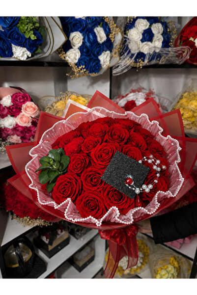 Silver Seasons 35 باقة ورد للتهنئة بالعودة إلى المنزل - باقة زهور صناعية ملون...