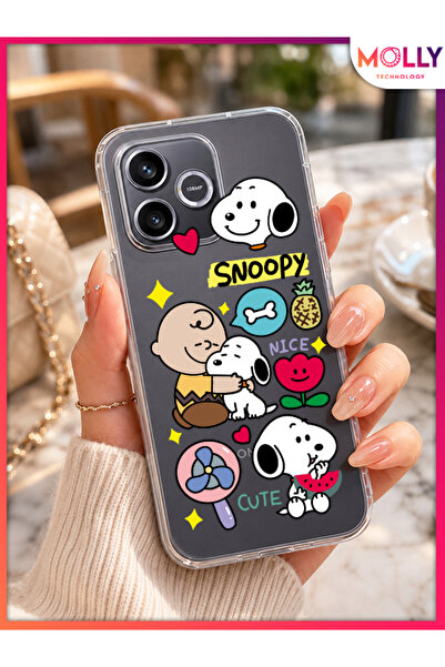 Molly HONOR 600 LİTE İçin Şeffaf Cuddle Time Desenli Silikon Kılıf