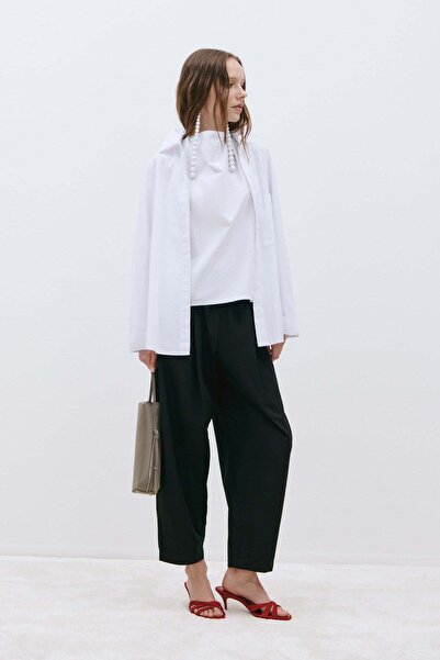 Suud Collection White Marty Halter Neck Poplin Blouse