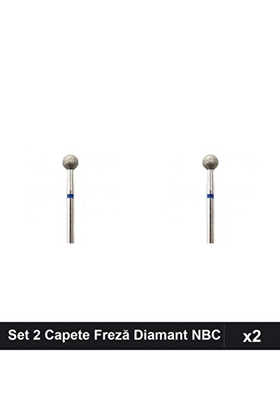 NAİLS Set 2 Capete Freză Diamant NBC Sferă Albastră 5mm, Duritate Mare, Manic...