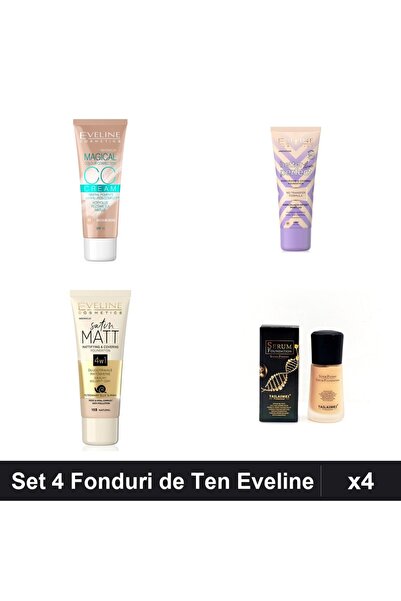 Eveline Set 4 Fonduri de Ten Eveline, Nuante Ivory Beige , Maniaj Complet 30ml