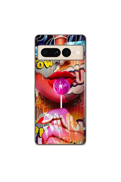 OEM Husa compatibila cu Google Pixel 7 Pro Silicon Gel Tpu Model Pop Art Lolipop