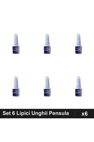 NAİLS Set 6 Lipici Unghii cu Pensula 10g, Adeziv Profesional Manichiura, Tipsuri