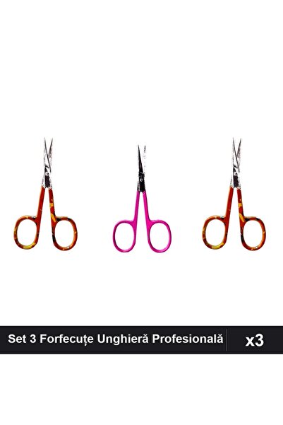 One Group Set 3 Forfecuțe și Unghieră Profesională Manichiură, Clești Cuticule