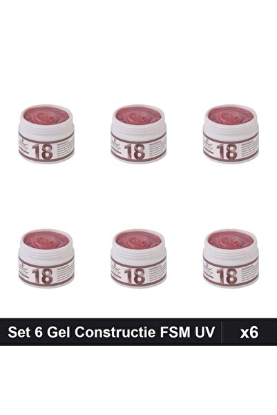 FSM Set 6 Gel de Constructie UV LED 15g, Builder Gel Profesional Manichiura