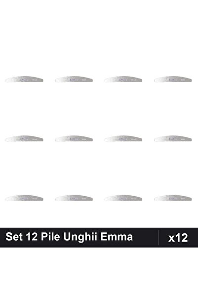 emma Set 12 Pile Unghii Granulatie 80/80, Buffere Profesionale Manichiura