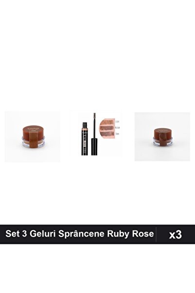 Ruby Rose Set 3 Geluri Sprâncene Dark & Medium, Eyebrow Mascara, Manichiură