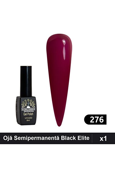 global fashion Ojă Semipermanentă Black Elite 8ml, Manichiură UV/LED,