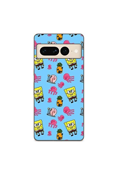 OEM Husa compatibila cu Google Pixel 7 Pro Silicon Gel Tpu Model Spongebob Pa...