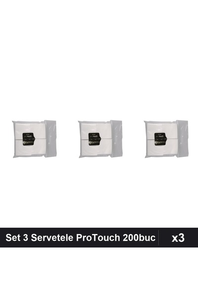 NAİLS Set 3 Servetele Unghii ProTouch 200 bucati, Cleaner Remover Acetonă, Ma...