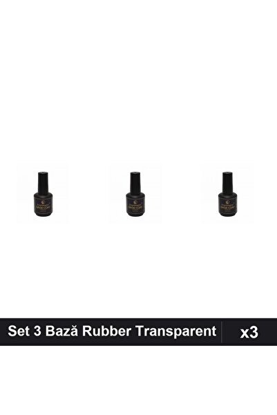 FSM Set 3 Bază Rubber Color Transparent 15ml, Cod Culoare, Manichiură UV/LED