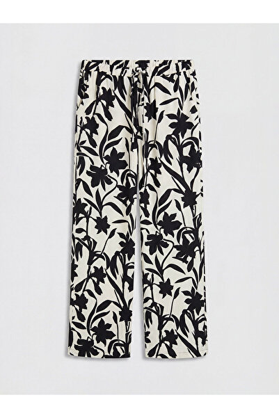 LC Waikiki Nevavm Women's Patterned Trousers with Elastic Waist