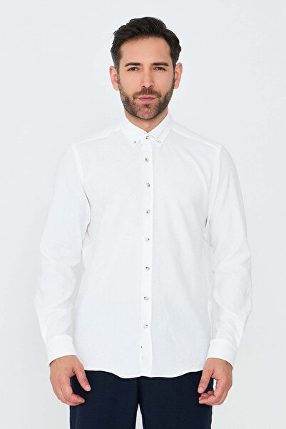 White Stone White Dynamic Fit Men's Long Sleeve Shirt