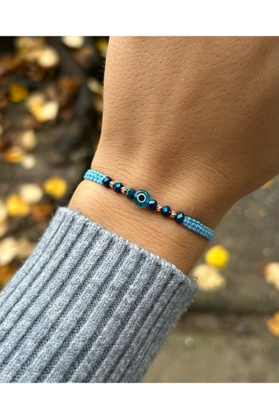 BASTORE Bratara cu 4 bile aur 14k si ochi de deochi