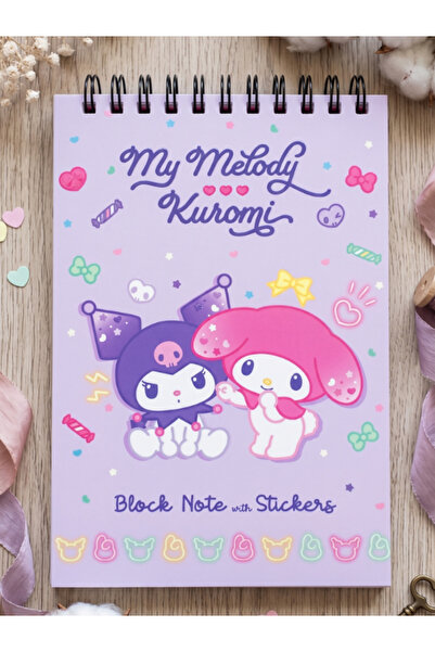 GiFi Kuromi & My Melody Lisanslı Stickerlı Bloknot Not Defteri