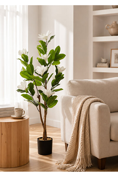 TrentonGCC Artificial Magnolia Flower Tree and Premium Decorative Indoor Plan...