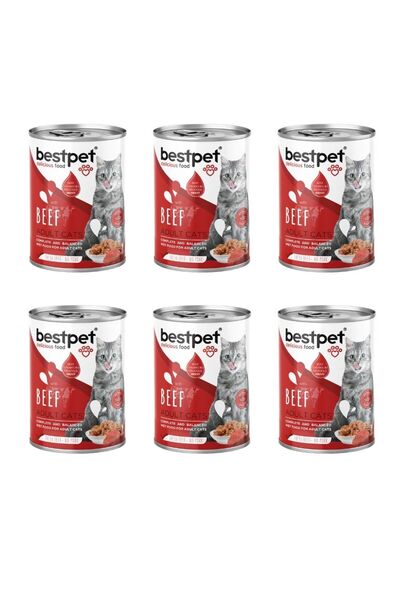 Bestpet Biftekli Parça Etli Yetişkin Kedi Konservesi 400 gr 6'lı Paket