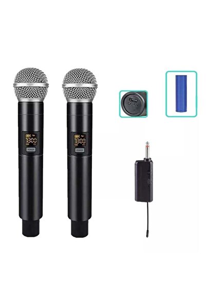 Universal UHF Wireless Dual Microphone Professional Transmitter and Receiver ...