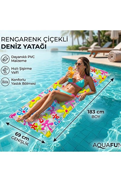 direkstoktan Yastıklı Şişme Deniz ve Havuz Yatağı 183 cm / Air Swimming Float...