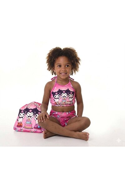 Mother Choise Girls' Most Popular Pink Bikini Set with Bag