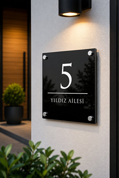 JHAAR Kişiye Özel Pleksi Kapı İsimliği – Modern & Lüks UV Baskılı Dekoratif K...