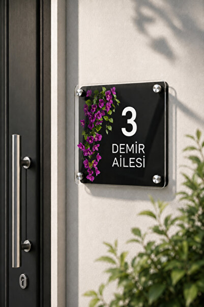 JHAAR Kişiye Özel Pleksi Kapı İsimliği – Modern & Lüks UV Baskılı Dekoratif K...