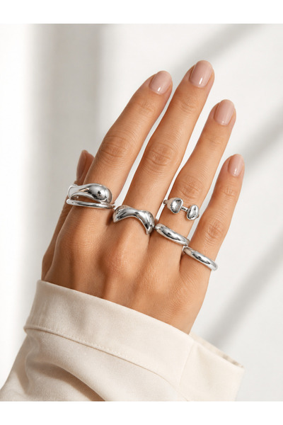 Girift Vintage Horeyn 5 Piece Metal Ring Set