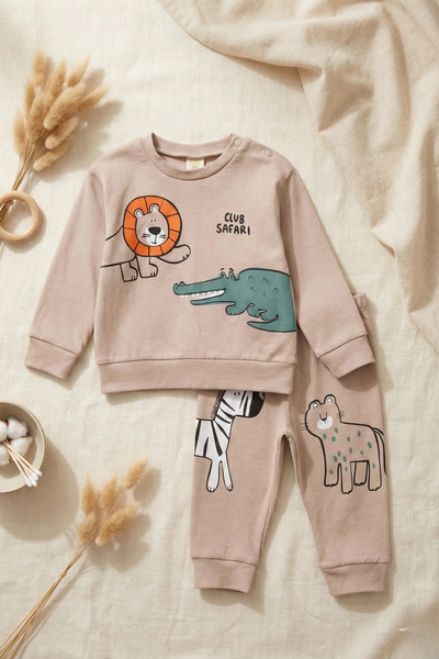 air baby طقم كلوب سفاري الموسمي المكون من قطعتين للأطفال الأولاد
