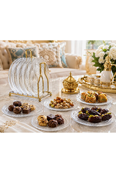 Dania Luxury Glass 6-Piece Serving & Entertaining Collection Dish Set with El...