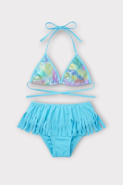 Nilmay mayo Dečiji bikini set sa resicama i detaljima od folije