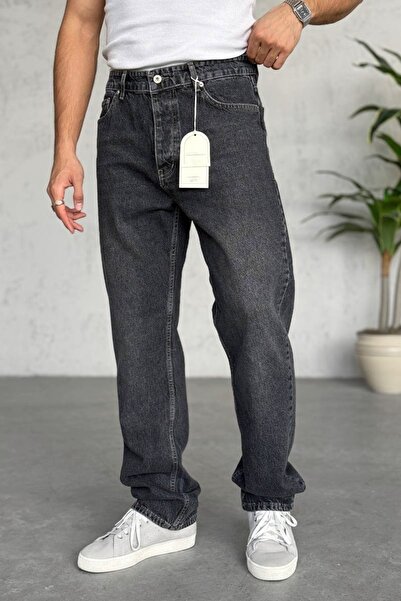 Erkek Regular Esnek Rahat Kesim Denim Jeans Kot Pantolon - Antrasit