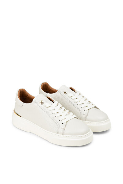 Deery Kadın Hakiki Deri Ekru Sneaker Ayakkabı