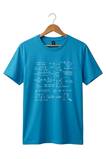 The Baski Unisex Math Formulas Printed Short Sleeve 100% Cotton Basic T-Shirt