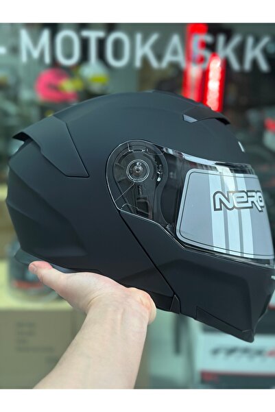 Palas Motor ( motokaskk ) NERO MAT SİYAH ÇENE AÇILIR KASK / ECE 22.06 / ÇELİK...