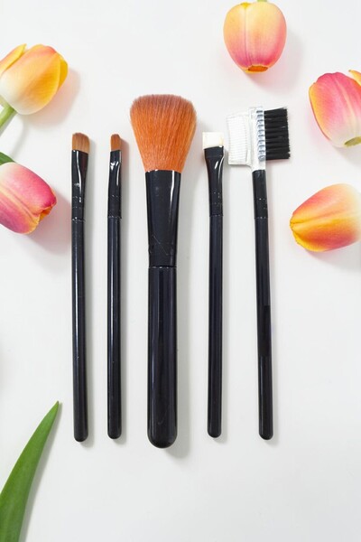 CosmArabic Set de 5 pensule de machiaj Culoare neagră 113424