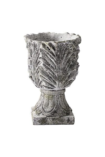 Clayre & Eef Grey stone flower pot 16x24 cm