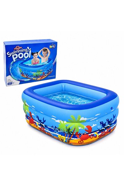 hey Inflatable pool for children, 150 x 105 x 55 cm, 3 rings, colorful ocean ...