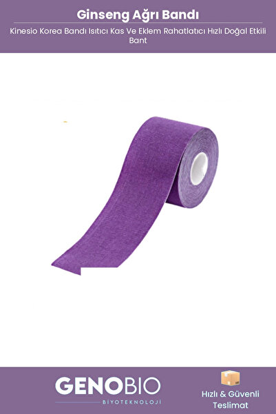 GenoBio Ginseng Ağrı Bandı Kinesio Korea Kinezyo Tape Isıtıcı Kas Eklem Rahat...