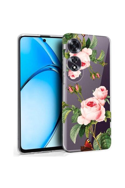 bestcase ¬Æ Husa pentru OPPO A60 4G, Clear Silicon 2MM, Rose, Antisoc, Protec...