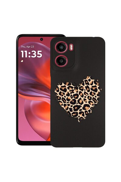 bestcase ¬Æ Husa pentru Motorola Moto E15 / Moto G05, Leopard Heart, Slim Sil...