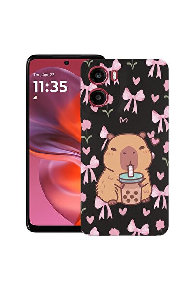 bestcase ¬Æ Husa TPU Ultra Slim Compatibila cu Motorola Moto G06, Cute Capyba...