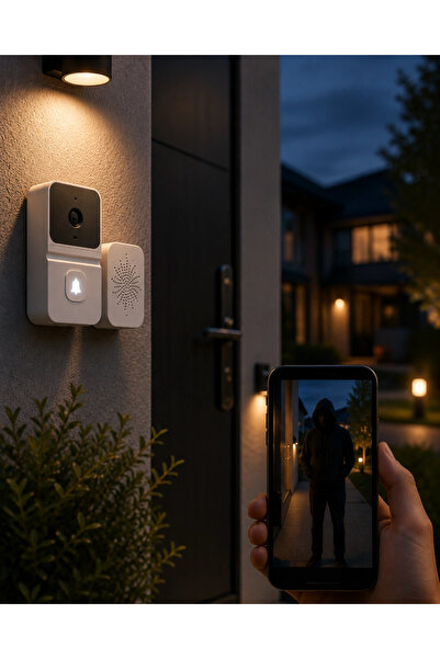 shopwave BRK WiFi Akıllı Kapı Zili Gece Görüşlü Kameralı Kablosuz Güvenlik Si...